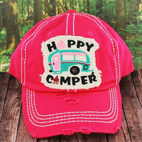 Happy camper baseball cap π§’ distressed - Picture 6 of 7